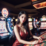 cickenya.org Beautiful girl playing games in 1girl casino, delicate eyes, delicate lips, delicate face and eyes, long eyelashes, elegant dress, sitting at the roulette table inside the casino, neon lights, bright slot machine, real photography, 4k, intricate details, light, volume, light Movies, vibrant colors, warm color palette. Fingers